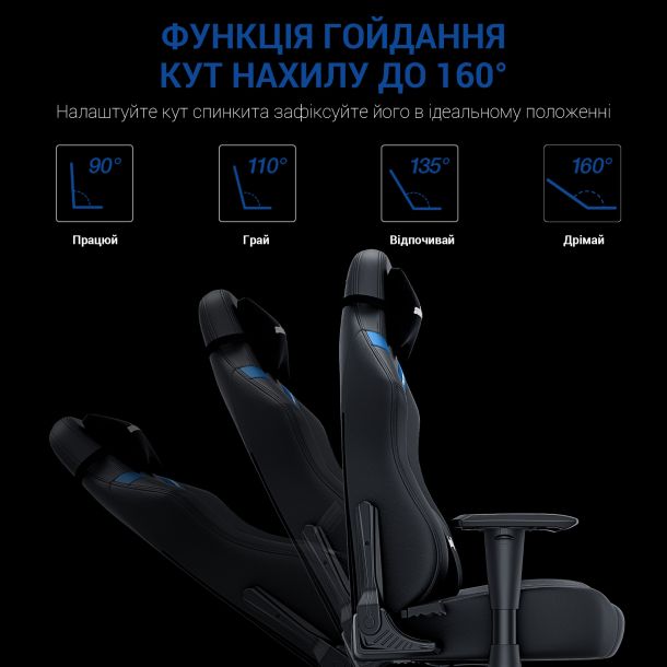 Кресло геймерское Anda Seat Luna L Ecoe-leather Blue (871380162) дешево